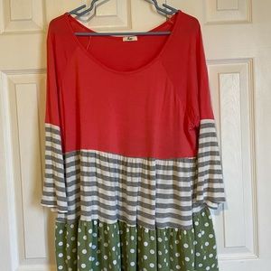 Women’s 3/4 sleeve baby doll style top